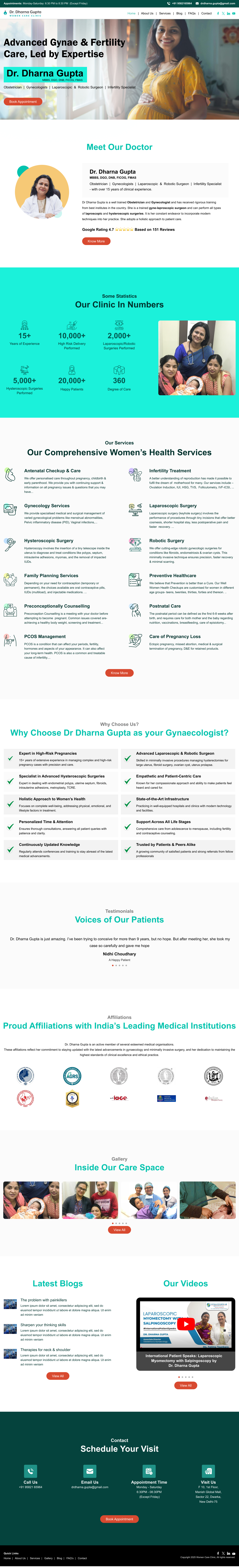 Dr. Dharna Gupta healthcare website visual design